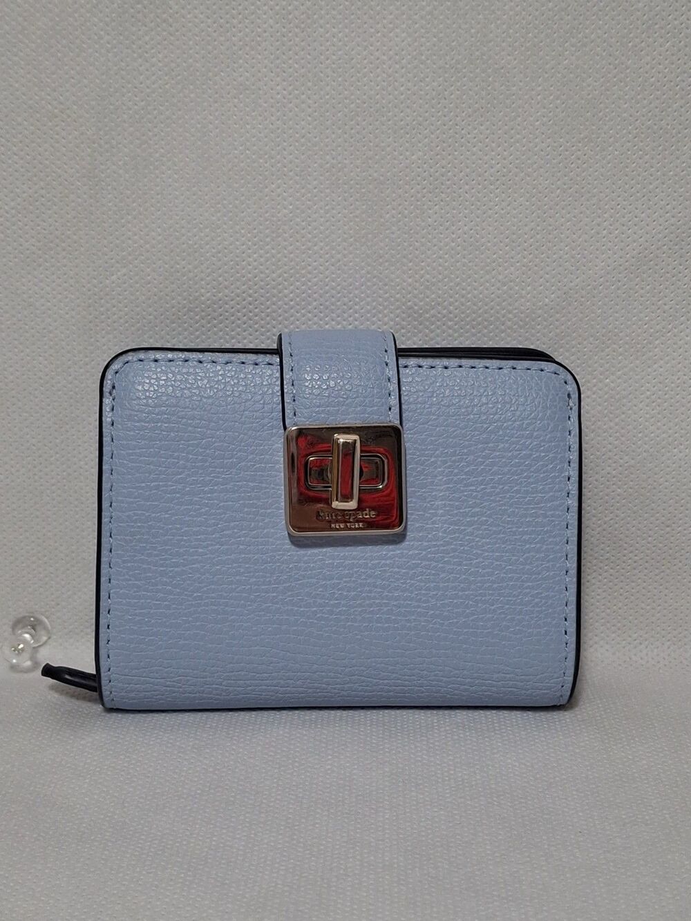 Kate Spade Phoebe Small Card Holder Light Blue Leather Wallet